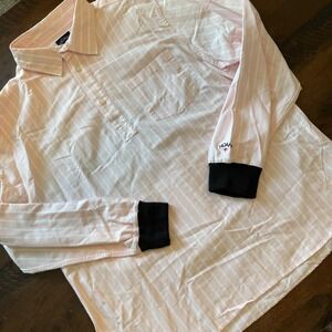NOAH Shirt Mens XL Pink Stripe Long Sleeve Button Up Cotton Popover Casual